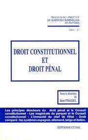Cover of: Droit constitutionnel et droit pénal