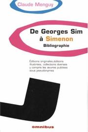 Cover of: De Georges Sim à Simenon by Claude Menguy