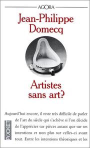 Artistes sans art ? by Jean-Philippe Domecq