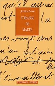 Cover of: L' orange de Malte