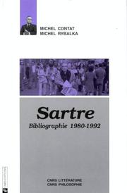 Cover of: Sartre: Bibliographie, 1980-1992