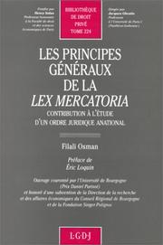 Cover of: Les principes généraux de la Lex mercatoria: contribution à l'étude d'un ordre juridique anational