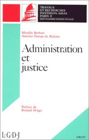 Cover of: Administration et justice