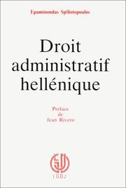 Cover of: Droit administratif hellénique