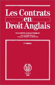 Cover of: Les contrats en droit anglais by David, René