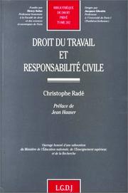 Cover of: Droit du travail et responsabilité civile