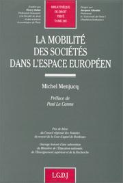 Cover of: La mobilité des sociétés dans l'espace européen