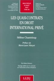 Cover of: Les quasi-contrats en droit international privé