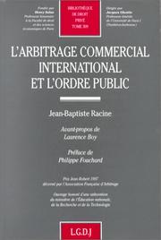 Cover of: L' arbitrage commercial international et l'ordre public