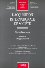 Cover of: L' acquisition internationale de société by Xavier Boucobza