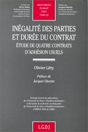 Cover of: Inégalité des parties et durée du contrat by Olivier Litty