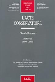 Cover of: L' acte conservatoire