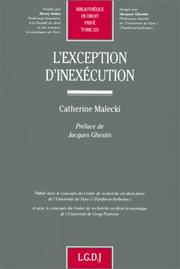 L' exception d'inexécution by Catherine Malecki