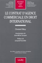 Le contrat d'agence commerciale en droit international by Christel Diloy