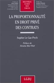 Cover of: La proportionnalité en droit privé des contrats