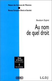 Cover of: Au nom de quel droit