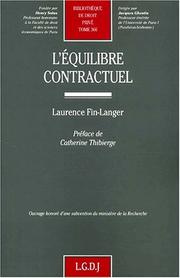 L' équilibre contractuel by Laurence Fin-Langer