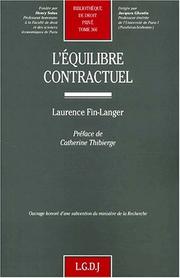 Cover of: L' équilibre contractuel by Laurence Fin-Langer