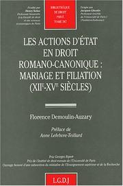 Les actions d'état en droit romano-canonique by Florence Demoulin-Auzary