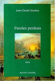 Cover of: Paroles perdues
