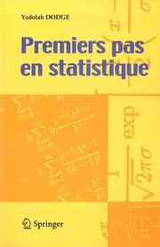 Cover of: Premiers pas en statistique