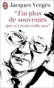 Cover of: J`AI Plus De Souvenirs Que SI J`Avais Mille