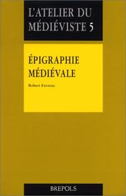 Cover of: Epigraphie médiévale by Robert Favreau