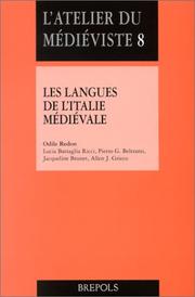 Cover of: L'Atelier du médiévale, numéro 8 : Les Langues de l'Italie médiévale