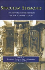 Cover of: Speculum Sermonis: Interdisciplinary Reflections on the Medieval Sermon (Disputatio) (Disputatio)