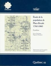 Cover of: Etude de la population de Place-Royale.