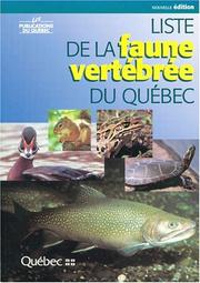 Cover of: Liste de la faune vertébrée du Québec