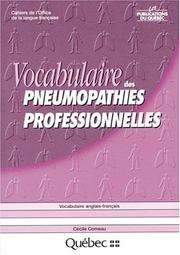 Vocabulaire des pneumopathies professionnelles by Cécile Comeau