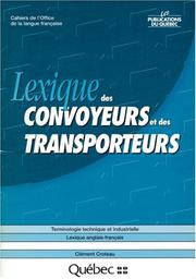 Cover of: Lexique des convoyeurs et des transporteurs