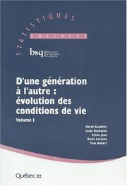 Cover of: D'une generation a l'autre: Evolution des conditions de vie (Statistiques sociales)