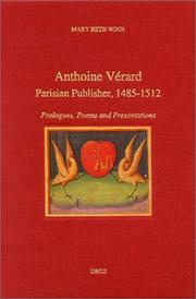 Cover of: Anthoine Vérard by Mary Beth Winn