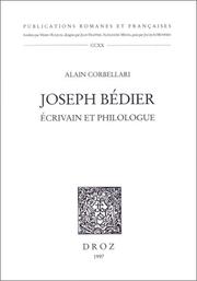 Cover of: Joseph Bédier: écrivain et philologue