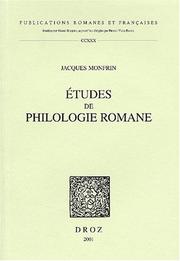 Cover of: Etudes de philologie romane by J. Monfrin