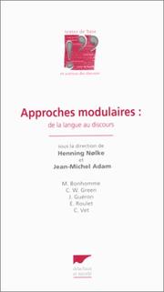 Cover of: Approches modulaires  by Nolke, Henning