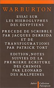 Cover of: Essai sur les hiéroglyphes des Égyptiens by William Warburton