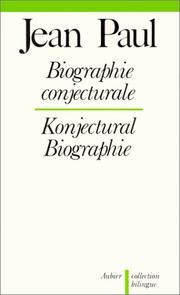 Cover of: Biographie conjecturale =: Konjektural Biographie, 1799