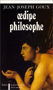 Cover of: Œdipe philosophe by Jean-Joseph Goux