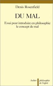 Cover of: Du mal by Denis L. Rosenfield