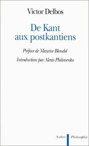 Cover of: De Kant aux postkantiens