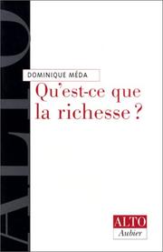 Cover of: Qu'est-ce que la richesse?