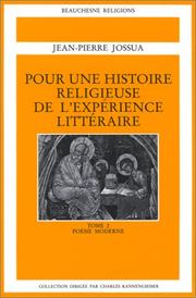 Cover of: Pour une histoire religieuse de l'expérience littéraire