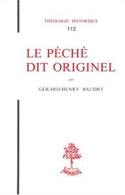 Cover of: Le péché dit originel by Gérard-Henry Baudry