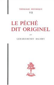 Cover of: Le péché dit originel