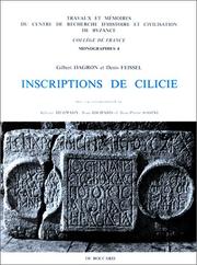 Inscriptions de Cilicie by Gilbert Dagron