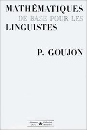 Cover of: Mathématiques de base pour les linguistes