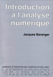 Cover of: Introduction à l'analyse numérique